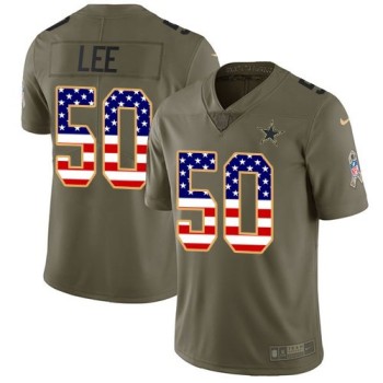 Men's Dallas Cowboys #50 Sean Lee 2017 Salute to Service Olive USA Flag Stitched NFL Limited Jersey Men's Dallas Cowboys #50 Sean Lee 2017 Salute to Service Olive USA Flag Stitched NFL Limited Jersey