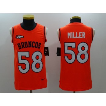 Men's Denver Broncos #58 Von Miller Orange Team Color Stitched NFL Limited Tank Top Jersey Men's Denver Broncos #58 Von Miller Orange Team Color Stitched NFL Limited Tank Top Jersey