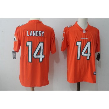 Men's Miami Dolphins #14 Jarvis Landry Orange Stitched NFL Vapor Untouchable Limited Jersey