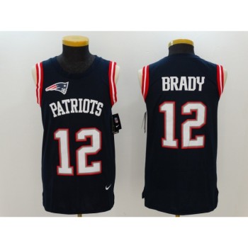 Men's New England Patriots #12 Tom Brady Navy Blue Team Color Stitched NFL Limited Rush Tank Top Jersey Men's New England Patriots #12 Tom Brady Navy Blue Team Color Stitched NFL Limited Rush Tank Top Jersey