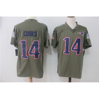 Men's New England Patriots #14 Brandin Cooks Olive Salute To Service Limited Stitched NFL Jersey Men's New England Patriots #14 Brandin Cooks Olive Salute To Service Limited Stitched NFL Jersey
