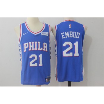 Men's Philadelphia 76ers #21 Joel Embiid Blue Stitched NBA Jersey Men's Philadelphia 76ers #21 Joel Embiid Blue Stitched NBA Jersey