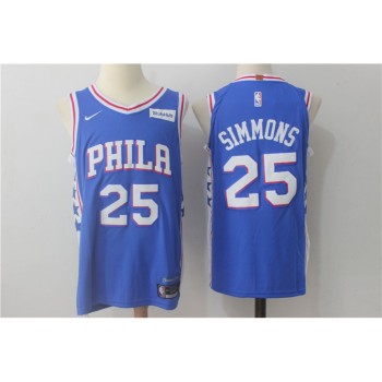 Men's Philadelphia 76ers #25 Ben Simmons Blue Stitched NBA Jersey Men's Philadelphia 76ers #25 Ben Simmons Blue Stitched NBA Jersey
