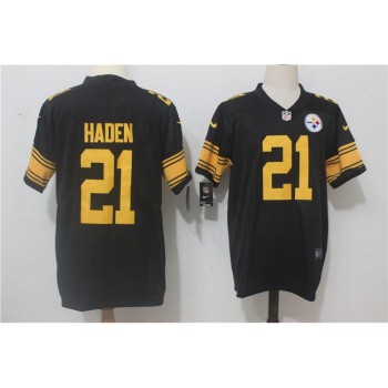 Men's Pittsburgh Steelers #21 Joe Haden Black Limited Rush Stitched NFL Jersey