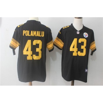 Men's Pittsburgh Steelers #43 Troy Polamalu Black Limited Rush Stitched NFL Jersey Men's Pittsburgh Steelers #43 Troy Polamalu Black Limited Rush Stitched NFL Jersey