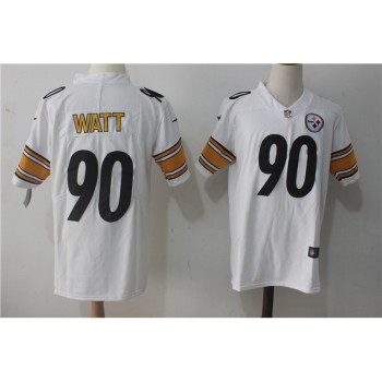 Men's Pittsburgh Steelers #90 T. J. Watt White Stitched NFL Vapor Untouchable Limited Jersey Men's Pittsburgh Steelers #90 T. J. Watt White Stitched NFL Vapor Untouchable Limited Jersey