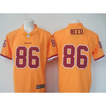 Men's Redskins #86 Jordan Reed Yellow Limited Rush Stitched NFL Jersey