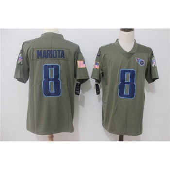 Men's Tennessee Titans #8 Marcus Mariota Olive Salute To Service Limited Stitched NFL Jersey Men's Tennessee Titans #8 Marcus Mariota Olive Salute To Service Limited Stitched NFL Jersey