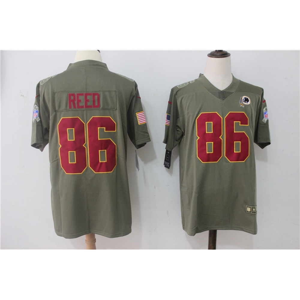 Men's Washington Redskins #86 Jordan Reed Olive Salute To Service Limited Stitched NFL Jersey
