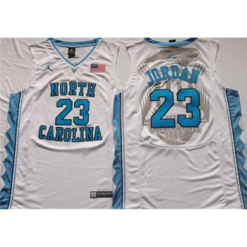 Men's North Carolina Tar Heels #23 Michael Jordan White Stitched Jersey