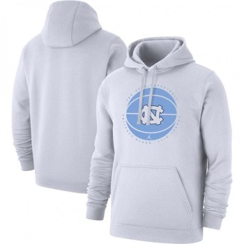 Men's North Carolina Tar Heels White Basketball Pullover Hoodie Men's North Carolina Tar Heels White Basketball Pullover Hoodie