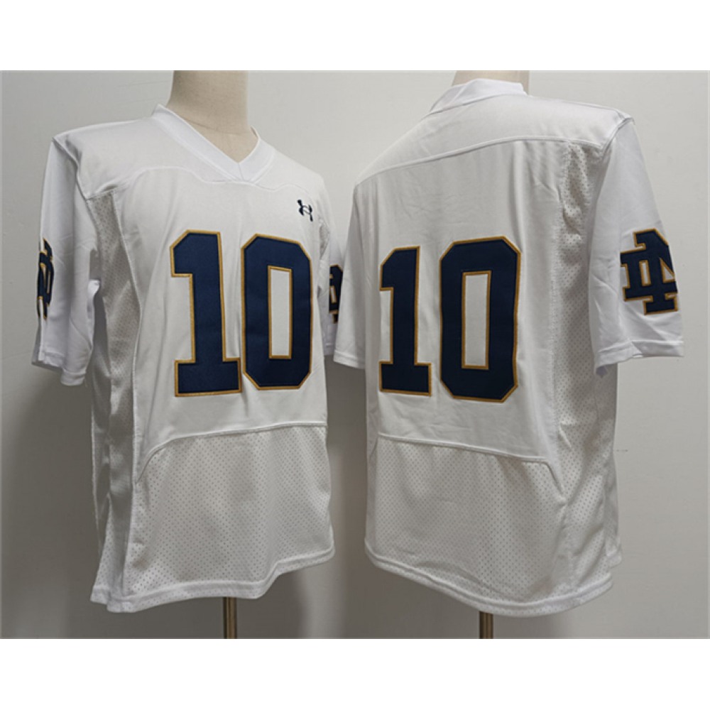 Men's Notre Dame Fighting Irish  #10 Sam Hartman White Stitched Jersey