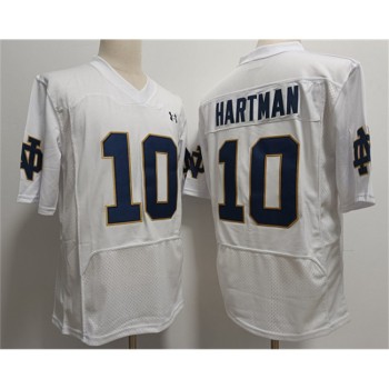 Men's Notre Dame Fighting Irish  #10 Sam Hartman White With Name Stitched Jersey