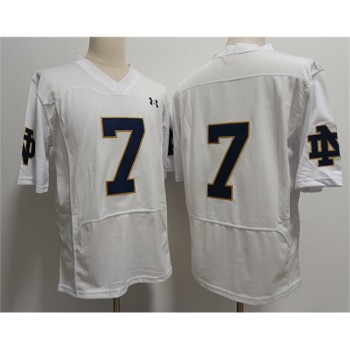 Men's Notre Dame Fighting Irish  #7 Audric Estime White Stitched Jersey