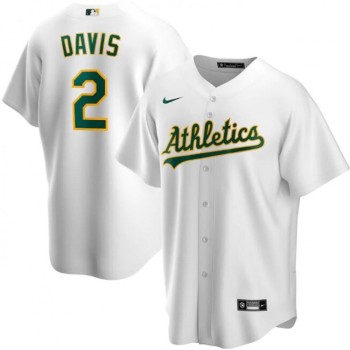 Men's Oakland Athletics #2 Khris Davis White Cool Base Stitched Jersey Men's Oakland Athletics #2 Khris Davis White Cool Base Stitched Jersey