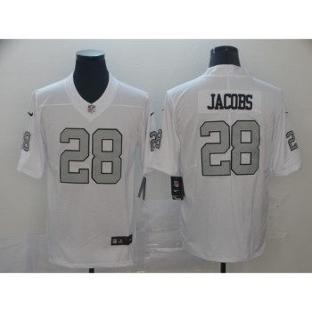 Men's Oakland Raiders #28 Josh Jacobs White Color Rush Limited Stitched NFL Jersey Men's Oakland Raiders #28 Josh Jacobs White Color Rush Limited Stitched NFL Jersey