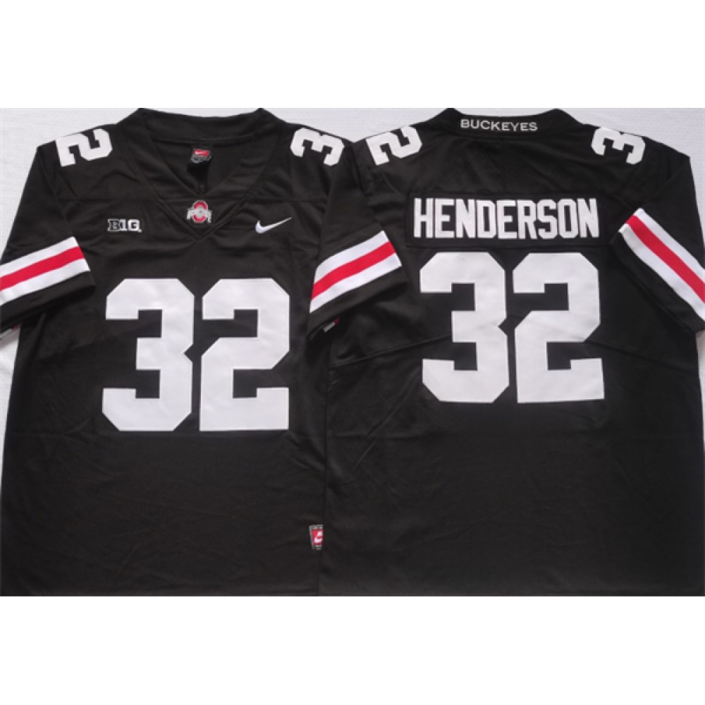 Men's Ohio State Buckeyes #32 HENDERSON Black Stitched Jersey