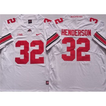 Men's Ohio State Buckeyes #32 HENDERSON White Stitched Jersey Men's Ohio State Buckeyes #32 HENDERSON White Stitched Jersey