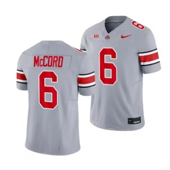 Men's Ohio State Buckeyes #6 Kyle McCord Gray 2023 F.U.S.E. Limited Stitched Jersey