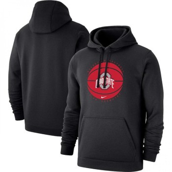 Men's Ohio State Buckeyes Black Basketball Pullover Hoodie Men's Ohio State Buckeyes Black Basketball Pullover Hoodie