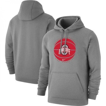 Men's Ohio State Buckeyes Grey Basketball Pullover Hoodie Men's Ohio State Buckeyes Grey Basketball Pullover Hoodie