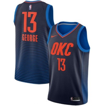 Men's Oklahoma City Thunder #13 Paul George Navy Statement Edition Stitched NBA Jersey Men's Oklahoma City Thunder #13 Paul George Navy Statement Edition Stitched NBA Jersey