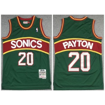 Men's Oklahoma City Thunder #20 Gary Payton Green 1995-96 Throwback SuperSonics Stitched Jersey Men's Oklahoma City Thunder #20 Gary Payton Green 1995-96 Throwback SuperSonics Stitched Jersey