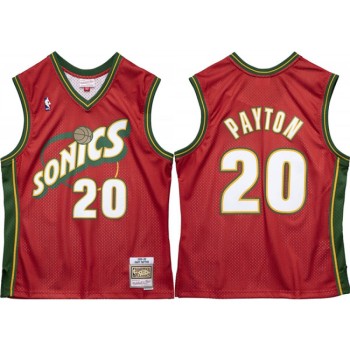 Men's Oklahoma City Thunder #20 Gary Payton Red 1995-96 Throwback SuperSonics Stitched Jersey Men's Oklahoma City Thunder #20 Gary Payton Red 1995-96 Throwback SuperSonics Stitched Jersey