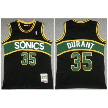 Men's Oklahoma City Thunder #35 Kevin Durant Black 2007-08 Black Throwback SuperSonics Stitched Jersey Men's Oklahoma City Thunder #35 Kevin Durant Black 2007-08 Black Throwback SuperSonics Stitched Jersey