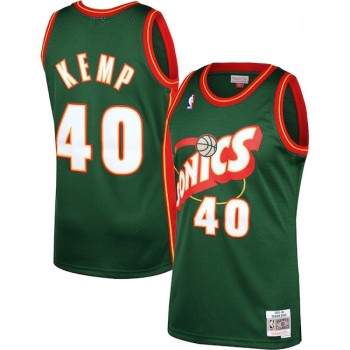 Men's Oklahoma City Thunder #40 Shawn Kemp Green Throwback SuperSonics Stitched Jersey Men's Oklahoma City Thunder #40 Shawn Kemp Green Throwback SuperSonics Stitched Jersey