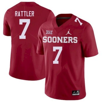 Men's Oklahoma Sooners #7 Spencer Rattler Red XII Stitched NCAA Jersey Men's Oklahoma Sooners #7 Spencer Rattler Red XII Stitched NCAA Jersey