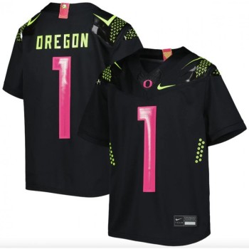 Men's Oregon Ducks #1 Sequoia Oregon 2022 Black Pink BCA Stitched Jersey Men's Oregon Ducks #1 Sequoia Oregon 2022 Black Pink BCA Stitched Jersey