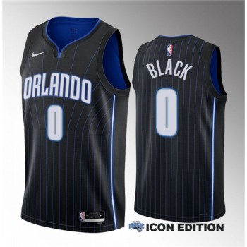 Men's Orlando Magic #0 Anthony Black Black 2023 Draft Icon Edition Stitched Basketball Jersey Men's Orlando Magic #0 Anthony Black Black 2023 Draft Icon Edition Stitched Basketball Jersey