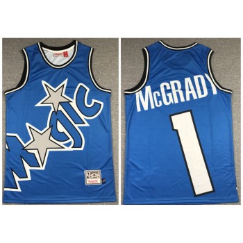 Men's Orlando Magic #1 Tracy McGrady Blue Big Face Stitched Jersey Men's Orlando Magic #1 Tracy McGrady Blue Big Face Stitched Jersey