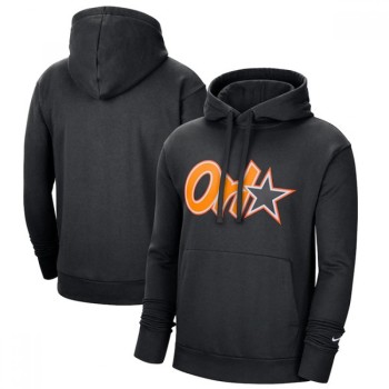 Men's Orlando Magic 2021 Black City Edition Essential Logo Fleece Pullover Hoodie Men's Orlando Magic 2021 Black City Edition Essential Logo Fleece Pullover Hoodie