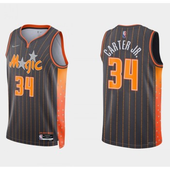 Men's Orlando Magic #34 Wendell Carter Jr. 2021/22 City Edition Black 75th Anniversary Stitched Swingman Jersey Men's Orlando Magic #34 Wendell Carter Jr. 2021/22 City Edition Black 75th Anniversary Stitched Swingman Jersey