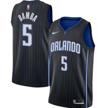 Men's Orlando Magic #5 Mohamed Bamba Black Icon Edition Stitched Swingman Jersey Men's Orlando Magic #5 Mohamed Bamba Black Icon Edition Stitched Swingman Jersey