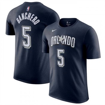 Men's Orlando Magic #5 Paolo Banchero Navy 2023/24 City Edition Name & Number T-Shirt Men's Orlando Magic #5 Paolo Banchero Navy 2023/24 City Edition Name & Number T-Shirt