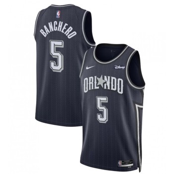Men's Orlando Magic #5 Paolo Banchero Navy 2023/24 City Edition Stitched Basketball Jersey Men's Orlando Magic #5 Paolo Banchero Navy 2023/24 City Edition Stitched Basketball Jersey