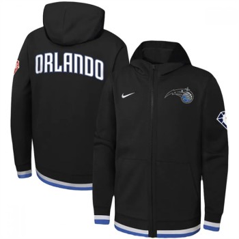 Men's Orlando Magic Black 75th Anniversary Performance Showtime Full-Zip Hoodie Jacket Men's Orlando Magic Black 75th Anniversary Performance Showtime Full-Zip Hoodie Jacket