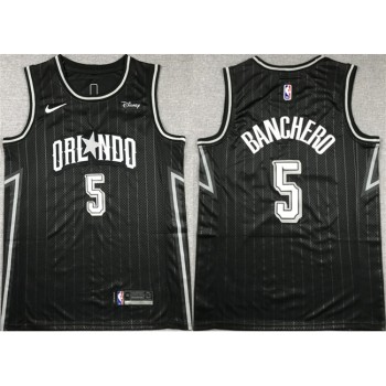Men's Orlando Magic #5 Paolo Banchero Black Icon Edition Stitched Swingman Jersey Men's Orlando Magic #5 Paolo Banchero Black Icon Edition Stitched Swingman Jersey
