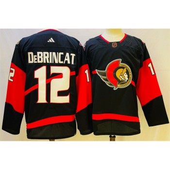 Men's Ottawa Senators #12 Alex DeBrincat Black Stitched Jersey Men's Ottawa Senators #12 Alex DeBrincat Black Stitched Jersey