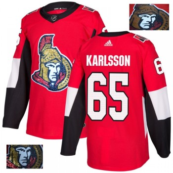 Men's Ottawa Senators #65 Erik Karlsson Red Fashion Gold Stitched NHL Jersey Men's Ottawa Senators #65 Erik Karlsson Red Fashion Gold Stitched NHL Jersey