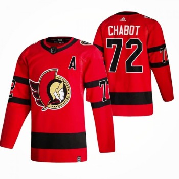 Men's Ottawa Senators #72 Thomas Chabot 2021 Red Reverse Retro Stitched Jersey Men's Ottawa Senators #72 Thomas Chabot 2021 Red Reverse Retro Stitched Jersey