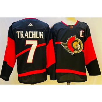 Men's Ottawa Senators #7 Brady Tkachuk Black Stitched Jersey Men's Ottawa Senators #7 Brady Tkachuk Black Stitched Jersey