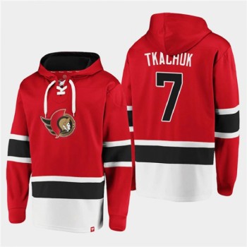 Men's Ottawa Senators #7 Brady Tkachuk Red Ageless Must-Have Lace-Up Pullover Hoodie Men's Ottawa Senators #7 Brady Tkachuk Red Ageless Must-Have Lace-Up Pullover Hoodie
