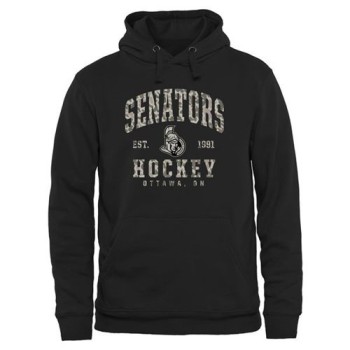 Men's Ottawa Senators Black Camo Stack Pullover Hoodie Men's Ottawa Senators Black Camo Stack Pullover Hoodie