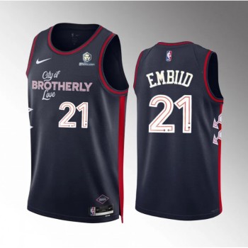 Men's Philadelphia 76ers #21 Joel Embiid Navy Stitched Basketball Jersey Men's Philadelphia 76ers #21 Joel Embiid Navy Stitched Basketball Jersey
