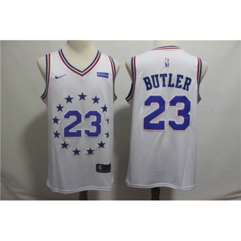 Men's Philadelphia 76ers #23 Jimmy Butler White 2018/19 Earned Edition Swingman Stitched NBA Jersey Men's Philadelphia 76ers #23 Jimmy Butler White 2018/19 Earned Edition Swingman Stitched NBA Jersey