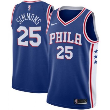 Men's Philadelphia 76ers #25 Ben Simmons Royal Icon Edition Stitched Swingman Jersey Men's Philadelphia 76ers #25 Ben Simmons Royal Icon Edition Stitched Swingman Jersey